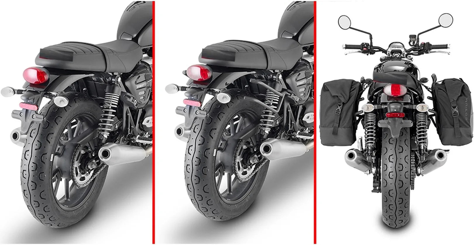 Satteltaschen Schwarz 60 Lt Nylon - Givi Kompatibel Mit Triumph Bonneville T100 (2017-2022)