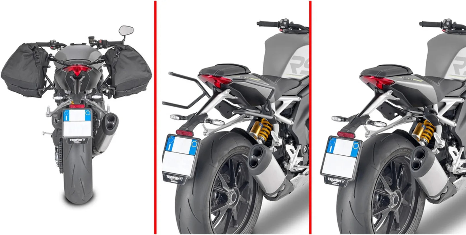 Satteltaschen Schwarz 60 Lt Nylon - Givi Kompatibel Mit Triumph Speed Triple 1200 Rs (2021-2024)