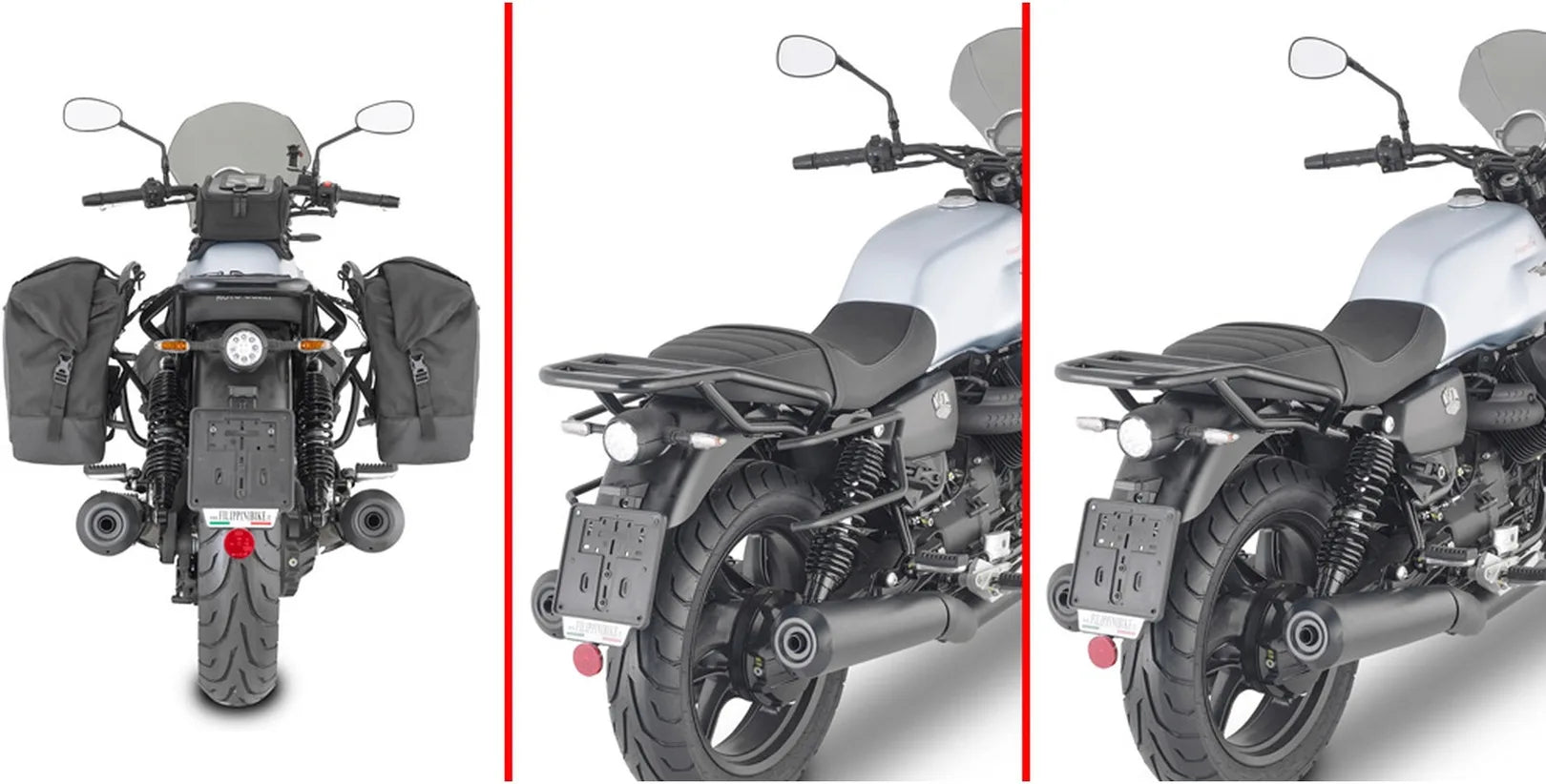 Satteltaschen Schwarz 60 Lt Nylon - Givi Kompatibel Mit Moto Guzzi V7 850 Stone (2021-2024)