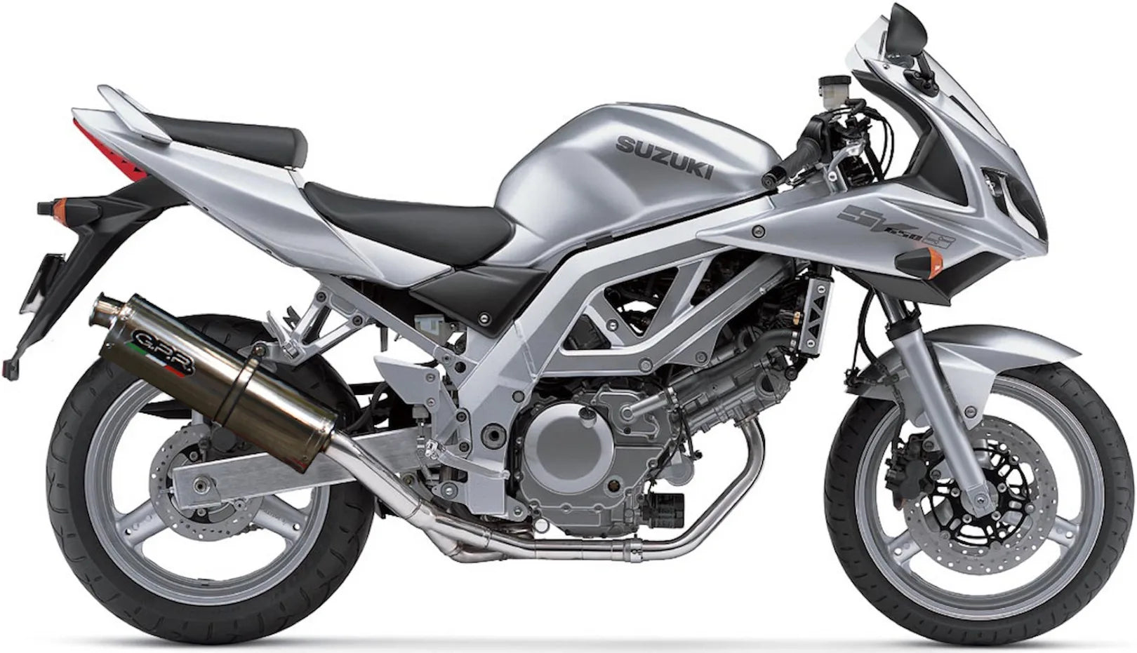 Katalysiertes Auspuffendstück Mit Geräuschzulassung Trioval Edelstahl - Gpr Kompatibel Mit Suzuki Sv 650 - S (2003-2010)