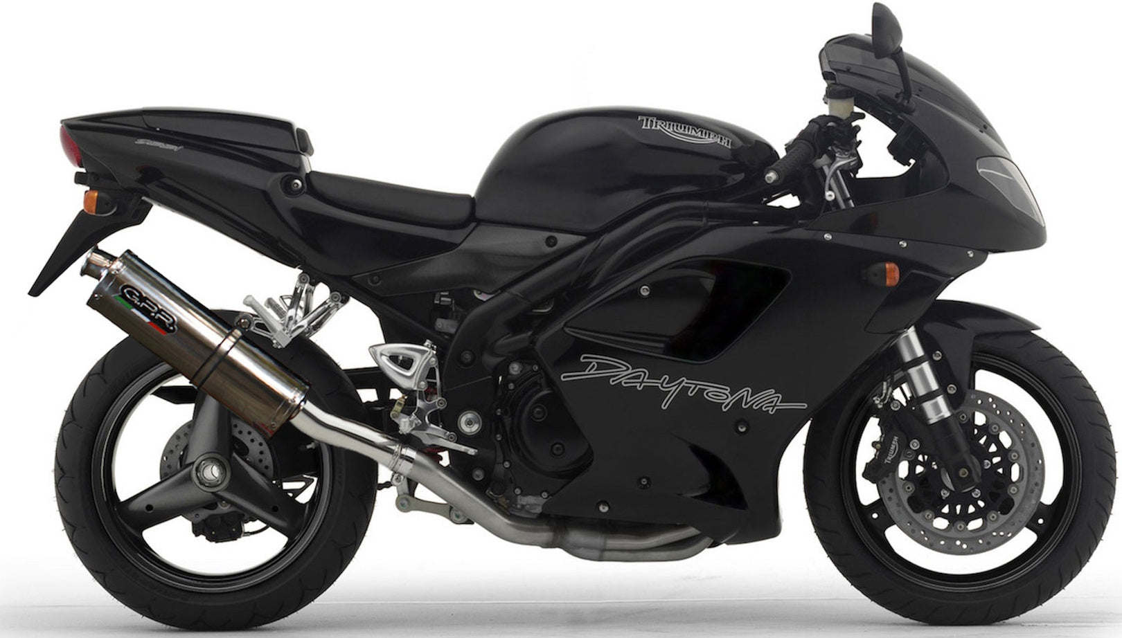 Exhaust Tip With Noise Certification Trioval Stainless Steel - Gpr Compatible With Triumph Daytona 955 (2002-2005)