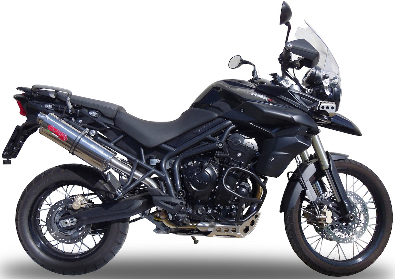 Exhaust Tip With Noise Certification Trioval Stainless Steel - Gpr Compatible With Triumph Tiger 800 - Xr - Xc - Xrx - Xcx - Xrt - Xca (2011-2016)