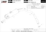 Auspuffendstück Mit Geräuschzulassung Oval Carbon Carbon - Mivv Kompatibel Mit Honda Cbr 600 Rr (2003-2004)