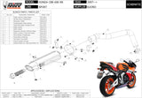 Auspuffendstück Mit Geräuschzulassung Suono Stahl Schwarz Carbon - Mivv Kompatibel Mit Honda Cbr 600 Rr (2007-2012)