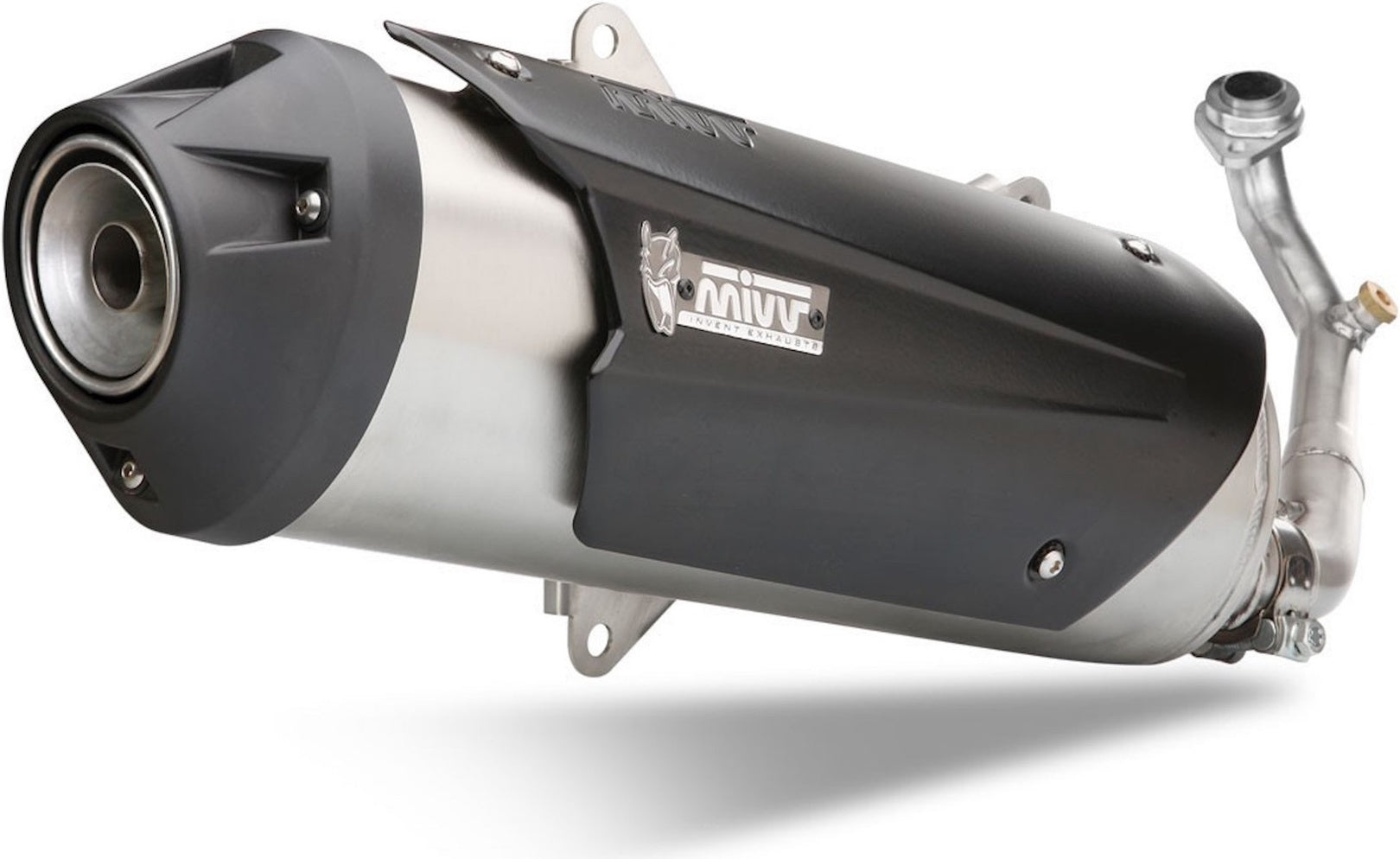 Complete Catalytic Exhaust System With Sound Certification Urban Stainless Steel - Mivv Compatible With Kymco Agility 125 R16+ (2014-2016)