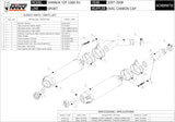 Doppelauspuffanlage Mit Geräuschzulassung Oval Carbon Carbon - Mivv Kompatibel Mit Yamaha Yzf 1000 R1 (2007-2008)
