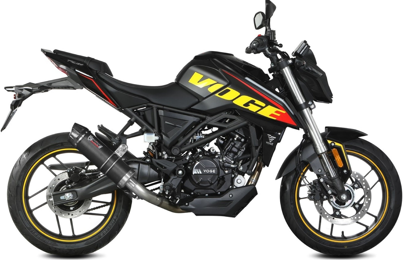 Complete Catalytic Exhaust System With Sound Certification Gp Carbon Carbon - Mivv Compatible With Voge Brivido 125R (2023-2024)