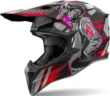 Off-Road Motorcycle Helmet Airoh Wraaap - Wrc55 Thermoplastic Hrt Matte Red Cyber Size M