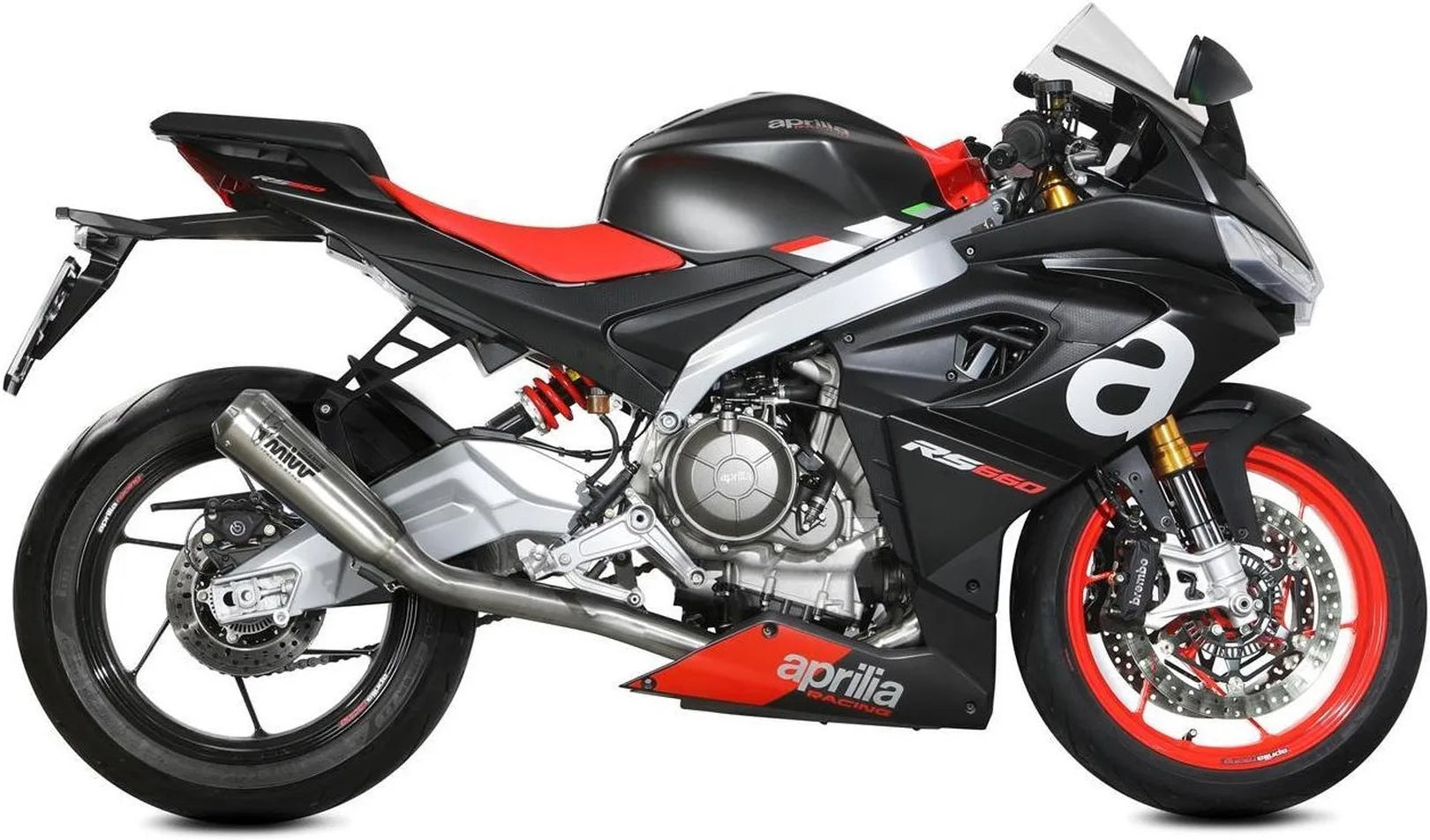 Komplette Auspuffanlage Ohne Katalysator Und Ohne Geräuschzulassung X-M1 Titan - Mivv Kompatibel Mit Aprilia Rs 660 (2020-2024)
