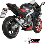 Komplette Auspuffanlage Ohne Katalysator Und Ohne Geräuschzulassung X-M1 Titan - Mivv Kompatibel Mit Aprilia Tuono 660 (2021-2024)