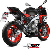 Complete Exhaust System Without Catalytic Converter And Without Sound Certification Delta Race Carbon Carbon - Mivv Compatible With Aprilia Tuono 660 (2021-2024)