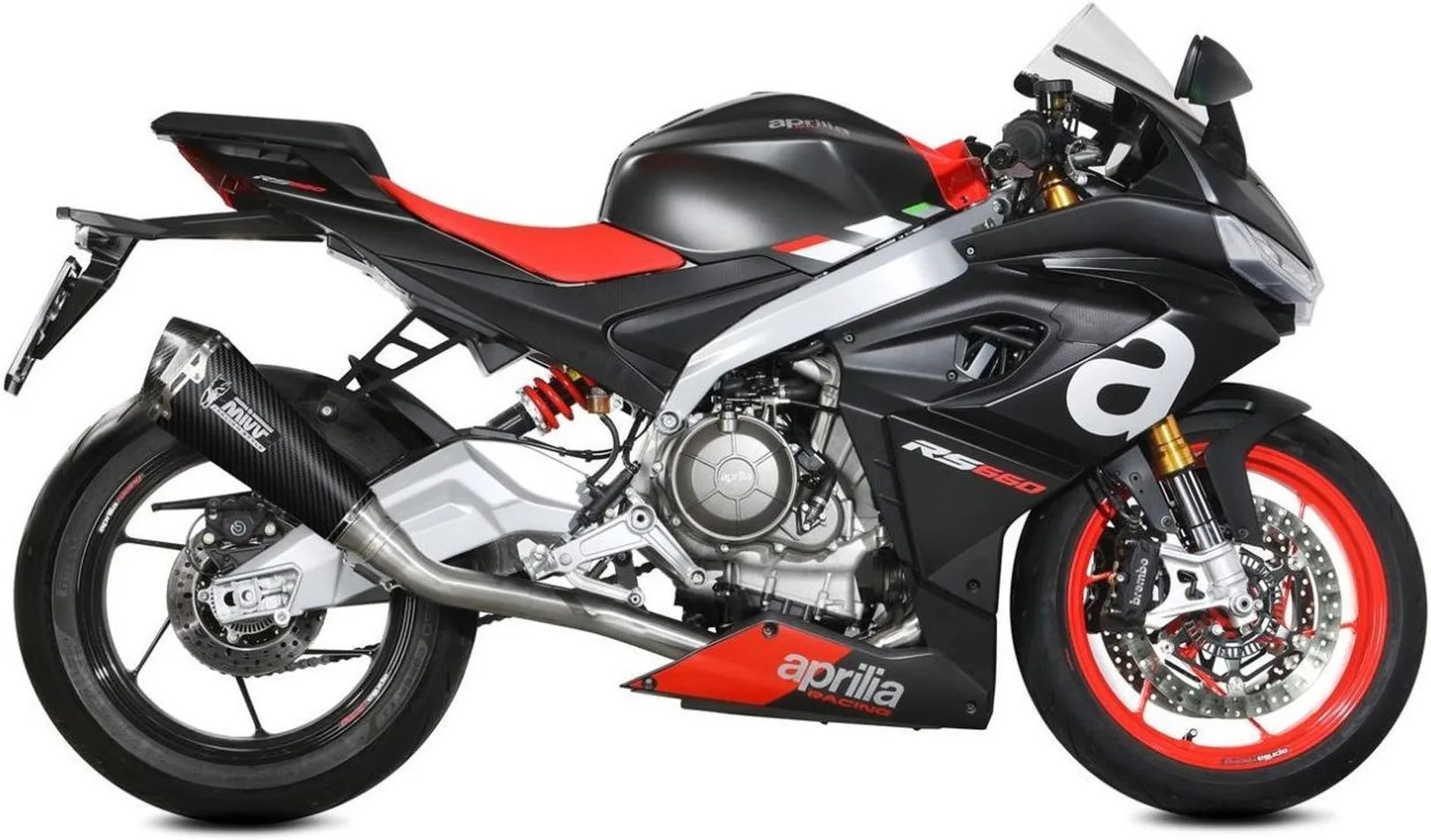 Komplette Auspuffanlage Ohne Katalysator Und Ohne Geräuschzulassung Delta Race Carbon Carbon - Mivv Kompatibel Mit Aprilia Tuono 660 (2021-2024)