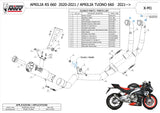 Complete Exhaust System Without Catalytic Converter And Without Sound Certification X-M1 Titanium - Mivv Compatible With Aprilia Rs 660 (2020-2024)