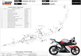 Komplette Auspuffanlage Ohne Katalysator Und Mit Geräuschzulassung Suono Stahl Schwarz Carbon - Mivv Kompatibel Mit Yamaha Yzf-R 125 (2008-2013)
