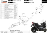 Komplette Auspuffanlage Ohne Katalysator Und Mit Geräuschzulassung Speed Edge Stahl Schwarz Carbon - Mivv Kompatibel Mit Yamaha T-Max 500 (2008-2011)