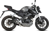 Komplette Auspuffanlage Ohne Katalysator Und Mit Geräuschzulassung Gp Stahl Schwarz Carbon - Mivv Kompatibel Mit Yamaha Mt-125 (2015-2019)