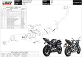 Komplette Auspuffanlage Ohne Katalysator Und Mit Geräuschzulassung Gp Stahl Schwarz - Mivv Kompatibel Mit Yamaha Mt-125 (2015-2019)