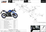Auspuffendstück Mit Geräuschzulassung Suono Stahl Schwarz Carbon - Mivv Kompatibel Mit Yamaha Yzf-R3 (2015-2024)