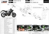 Komplette Abgasanlage Mit Katalysator Und Geräuschzulassung Oval Titan Carbon - Mivv Kompatibel Mit Yamaha Xsr 700 (2016-2020)