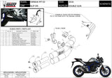 Auspuffendstück Mit Geräuschzulassung Double Gun Stahl Schwarz - Mivv Kompatibel Mit Yamaha Mt-03 (2016-2024)