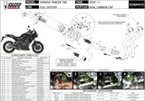 Komplette Auspuffanlage Ohne Katalysator Und Mit Geräuschzulassung Oval Titan Carbon - Mivv Kompatibel Mit Yamaha Tracer 700 (2016-2024)