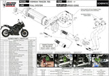 Komplette Abgasanlage Mit Katalysator Und Geräuschzulassung Speed Edge Edelstahl Carbon - Mivv Kompatibel Mit Yamaha Tracer 700 (2016-2024)