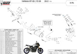 Komplette Abgasanlage Mit Katalysator Und Geräuschzulassung X-M1 Stahl Schwarz - Mivv Kompatibel Mit Yamaha Mt-09 (2013-2020)