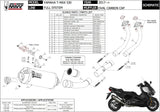 Komplette Abgasanlage Mit Katalysator Und Geräuschzulassung Oval Stahl Schwarz Carbon - Mivv Kompatibel Mit Yamaha T-Max 530 (2017-2019)