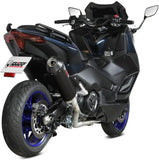 Komplette Abgasanlage Mit Katalysator Und Geräuschzulassung Oval Stahl Schwarz - Mivv Kompatibel Mit Yamaha T-Max 560 (2022-2024)