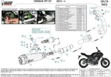 Komplette Abgasanlage Mit Katalysator Und Geräuschzulassung Delta Race Stahl Schwarz Carbon - Mivv Kompatibel Mit Yamaha Mt-07 (2021-2024)