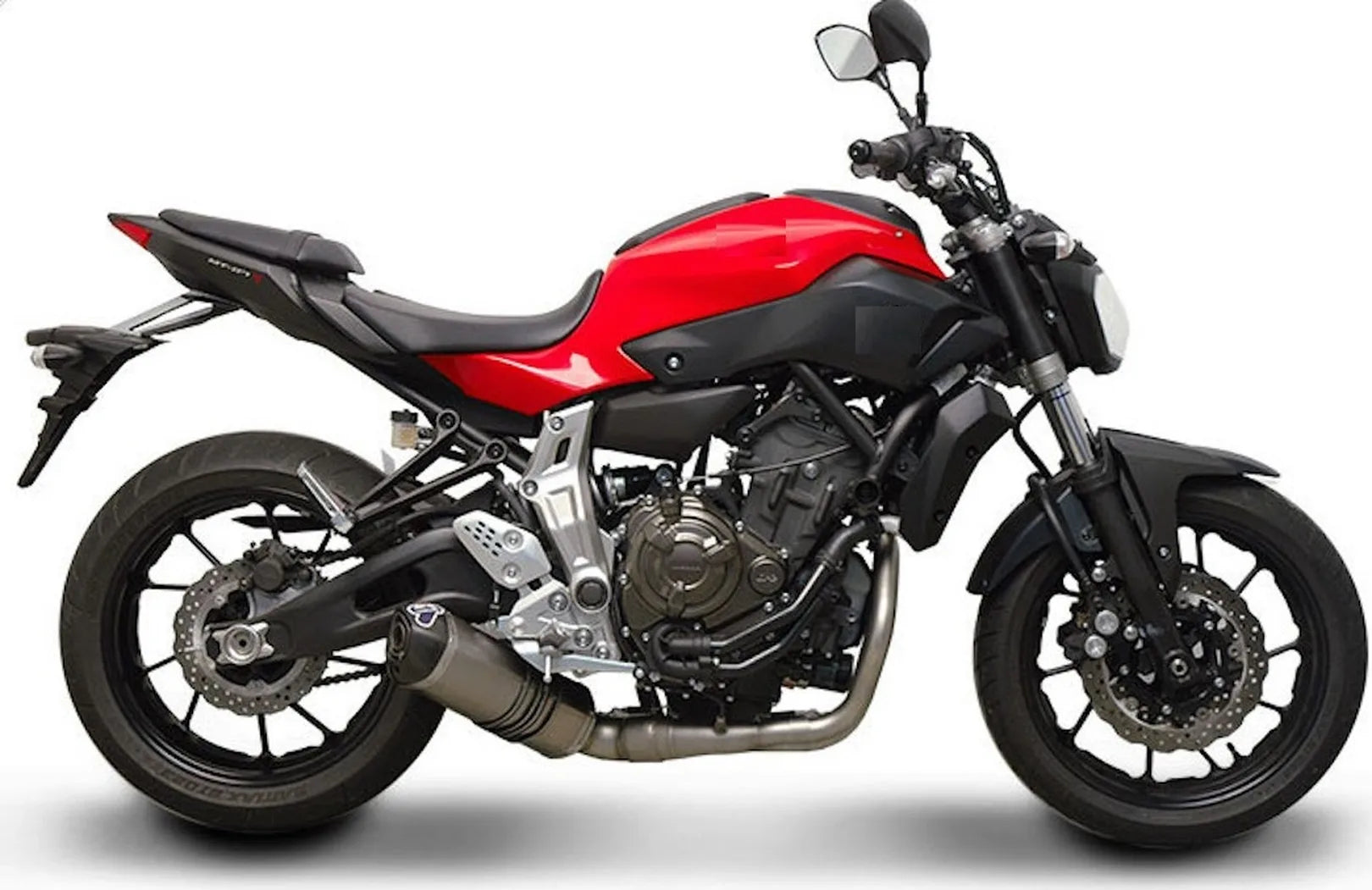 Komplette Auspuffanlage Ohne Geräuschzulassung Relevance Titan Carbon Cap - Termignoni Kompatibel Mit Yamaha Mt-07 (2014-2020)