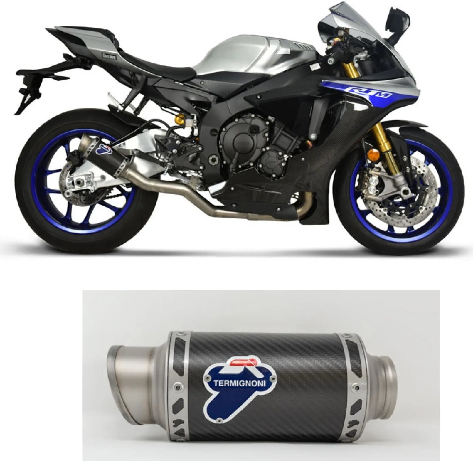 Auspuffendrohr Ohne Geräuschzulassung Gp Carbon - Termignoni Kompatibel Mit Yamaha R1 - M (2015-2020)