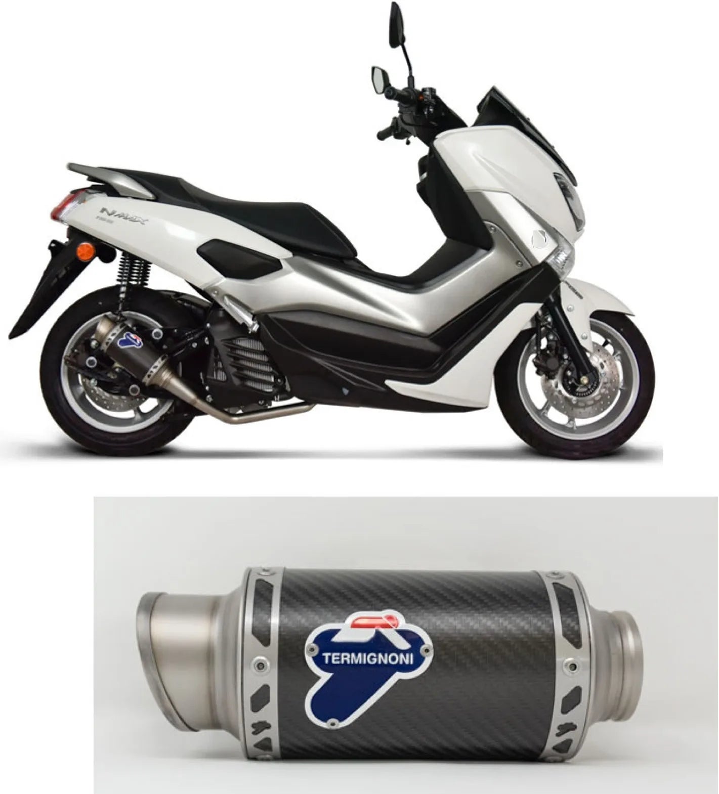 Auspuffendrohr Ohne Geräuschzulassung Gp Carbon - Termignoni Kompatibel Mit Yamaha N-Max 155 (2017-2020)