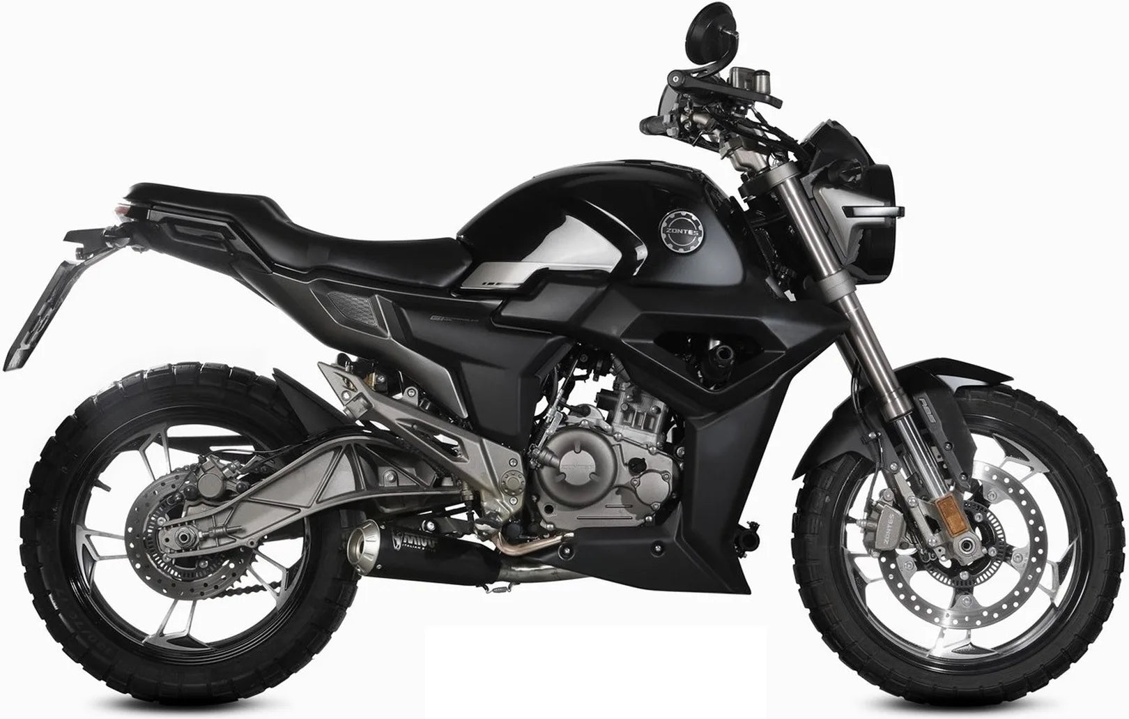 Komplette Auspuffanlage Ohne Katalysator Und Ohne Geräuschzulassung X-M1 Stahl Schwarz - Mivv Kompatibel Mit Zontes Zt 125 U (2021-2024)