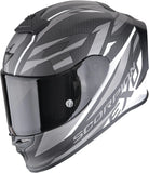 Integralhelm Für Motorrad Scorpion Exo Exo-R1 Evo Carbon Air Carbon Fiber Mattschwarz Weiß Runner Grösse M