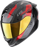 Integralhelm Für Motorrad Scorpion Exo Exo-1500 Carbon Air Carbon Fiber Schwarz Rot Platted Grösse M