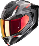 Integralhelm Für Motorrad Scorpion Exo Exo-1500 Air Ultra Tct Schwarz Rot Sleek Grösse L