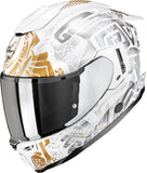 Integralhelm Für Motorrad Scorpion Exo Exo-1500 Air Ultra Tct Perlweiß Grau Gold Apus Grösse Xxl