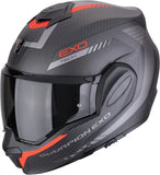 Klapphelm Für Motorrad Scorpion Exo Exo-Tech Evo Carbon Carbon Fiber Mattschwarz Rot Cosy Grösse Xxl