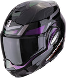 Klapphelm Für Motorrad Scorpion Exo Exo-Tech Evo Polycarbonate Chamäleon-Schwarz Conquer Grösse Xxl