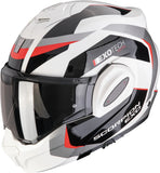 Klapphelm Für Motorrad Scorpion Exo Exo-Tech Evo Pro Ultra Tct Grau Schwarz Rot Acuti Grösse Xl