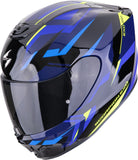 Full-Face Motorcycle Helmet Scorpion Exo Exo-391 Polycarbonate Black Blue Aaxo Size M