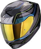 Full-Face Motorcycle Helmet Scorpion Exo Exo-391 Polycarbonate Black Blue Leo Size L