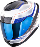 Integralhelm Für Motorrad Scorpion Exo Exo-391 Polycarbonate Weiß Blau Leo Grösse Xxl