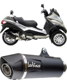 Auspuffendrohr Ohne Geräuschzulassung Nero Edelstahl Endkappe Carbon Fiber - Leovince Kompatibel Mit Piaggio Mp3 400 - Lt - Rst (2007-2012)