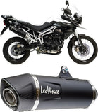 Auspuffendrohr Ohne Geräuschzulassung Nero Edelstahl Endkappe Carbon Fiber - Leovince Kompatibel Mit Triumph Tiger 800 Xc - Xca (2011-2016)