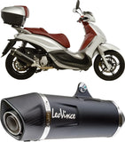 Auspuffendrohr Ohne Geräuschzulassung Nero Edelstahl Endkappe Carbon Fiber - Leovince Kompatibel Mit Piaggio Beverly 350 Sport Touring E3 (2011-2016)