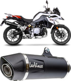 Exhaust Tip Without Sound Certification Nero Stainless Steel Carbon Fiber End Cap - Leovince Compatible With Bmw F 850 Gs - Adventure (2018-2024)