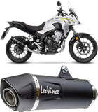Auspuffendrohr Ohne Geräuschzulassung Nero Edelstahl Endkappe Carbon Fiber - Leovince Kompatibel Mit Honda Cb 500 X (2019-2023)