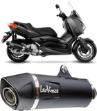 Komplette Auspuffanlage Ohne Katalysator Und Ohne Geräuschzulassung Nero Edelstahl Endkappe Carbon Fiber - Leovince Kompatibel Mit Yamaha X-Max 125 (2018-2020)